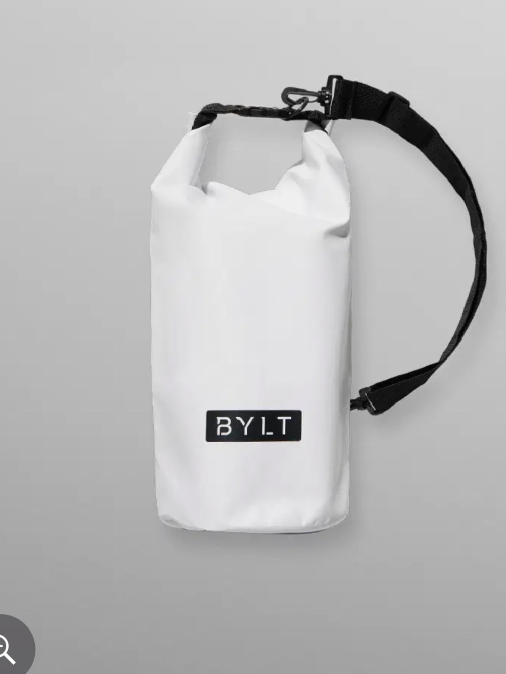 BYLT Basics White Dry Duffel with Black Strap